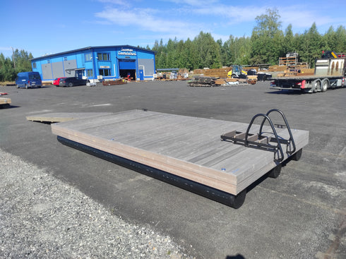 6 x 3,15 metriä 400 mm putkiponttonilaituri PORO-laudalla - ERIKOISMALLI