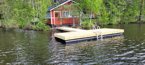 6 x 2,4 metriä 400 mm putkiponttonilaituri