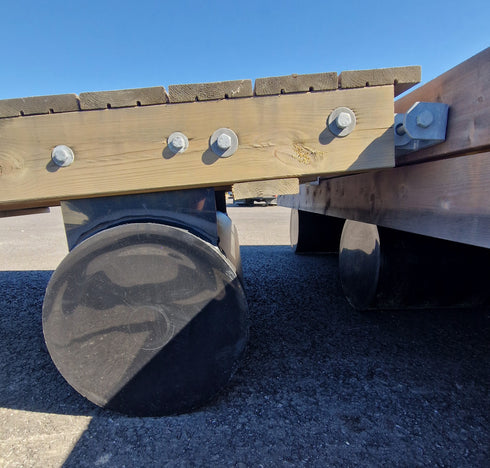 6 x 3,15 metriä 400 mm putkiponttonilaituri PORO-laudalla - ERIKOISMALLI