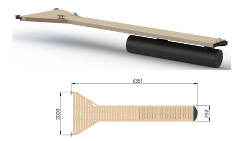 Venepuomi 6 metriä, käveltävä 70 cm