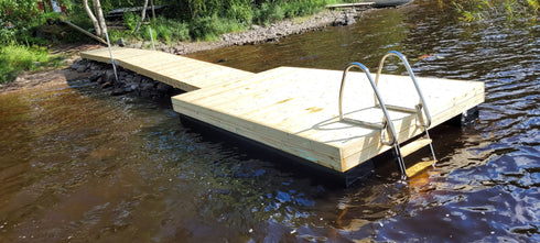 4 x 2,4 metriä 400 mm putkiponttonilaituri