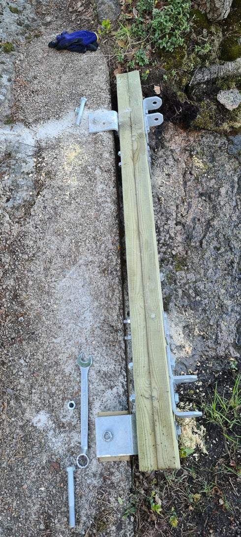 Maatuki puupalkki, kiveen, kallioon tai betoniin