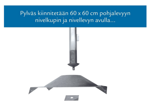 Pylväsjalkapari nostomekanismilla 1,5 metriä