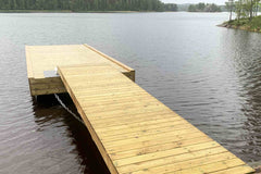 Putkiponttonilaituri 6 x 2,4 m (500 mm ponttoneilla). Suomen Laatulaituri.