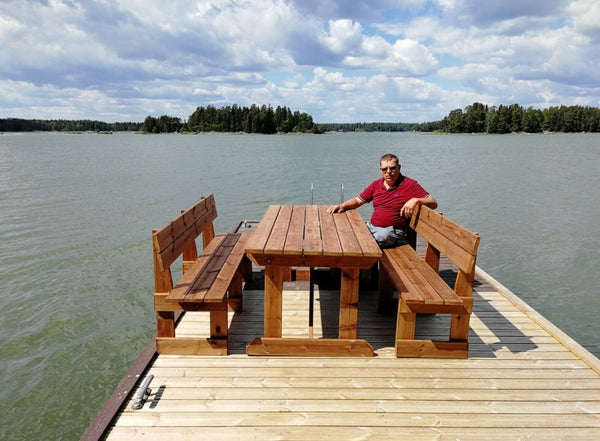 Laituripöytä kestopuusta 150 cm